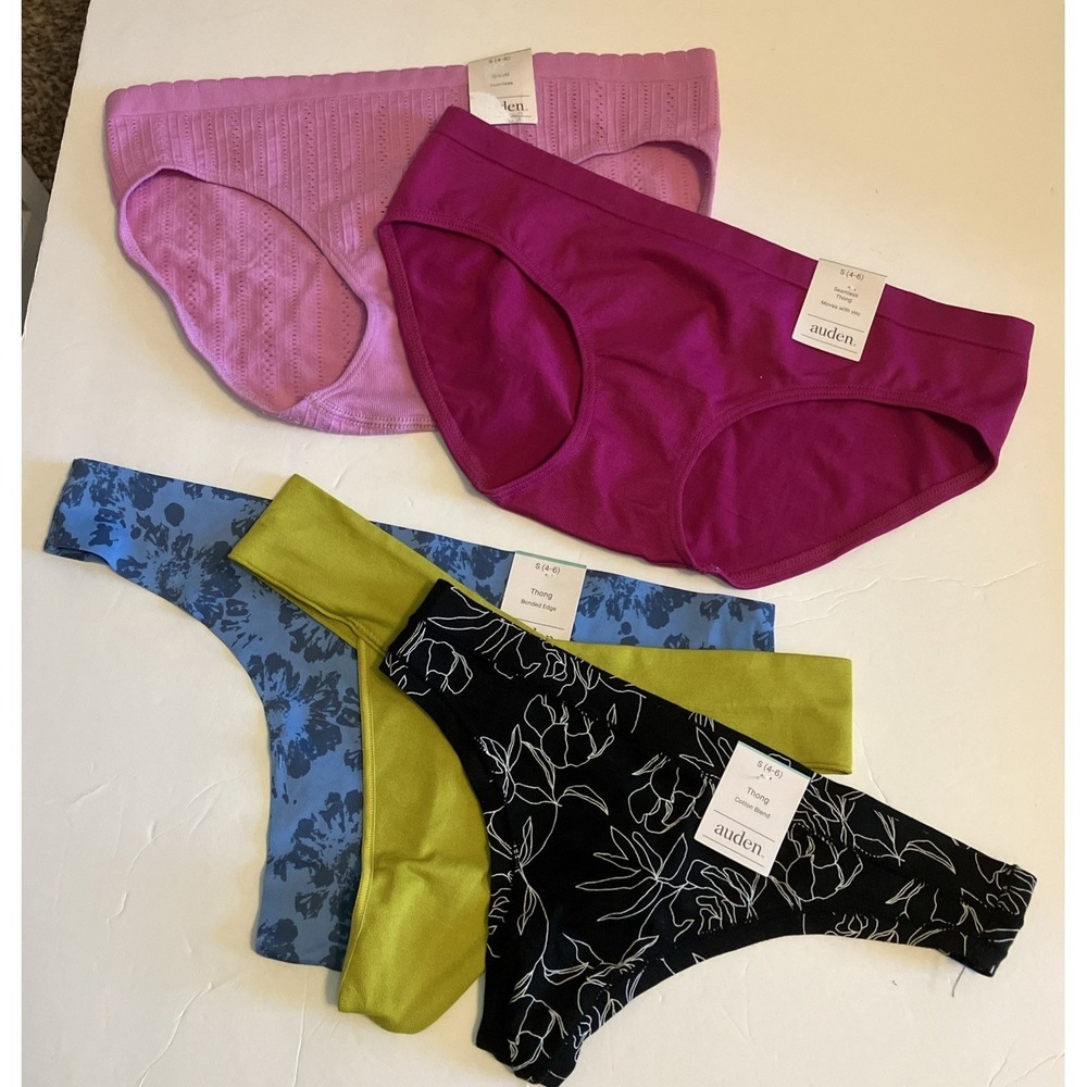 Auden Underwear Panties Women Small Multicolor NWT Thong Bikini 5 Pack C786